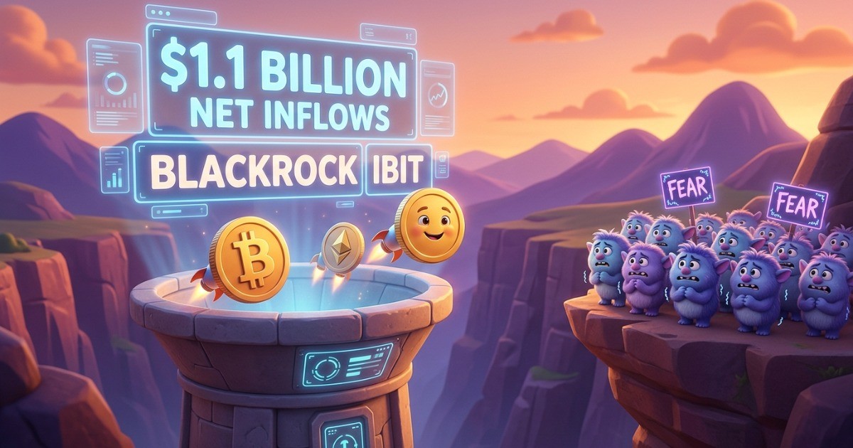 Crypto ETFs Pull In $1.1 Billion as Retail Sentiment Stays Fearful