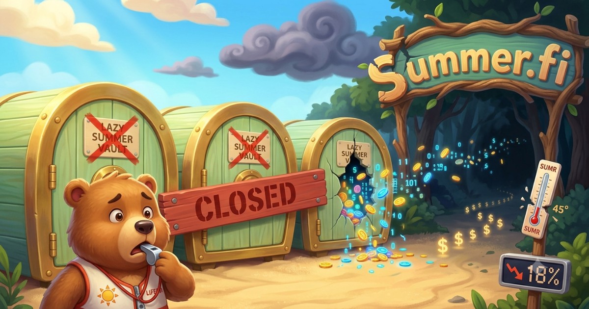 DeFi Protocol Summer.fi Halts Lazy Summer Vaults After $6 Million Exploit
