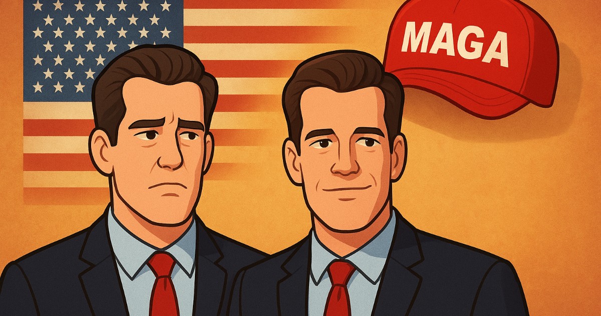 Winklevoss Brothers’ Political Shift Raises Alarm in Crypto Circles