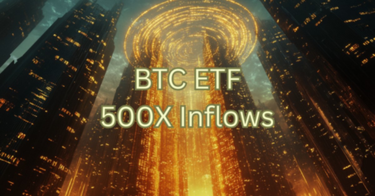 Bitcoin ETFs Just Absorbed 500x Normal Inflows With Big Money Finally Moving In