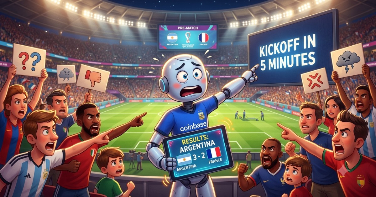 Coinbase AI Draws Backlash After Erroneously Publishing World Cup Result Before Kickoff