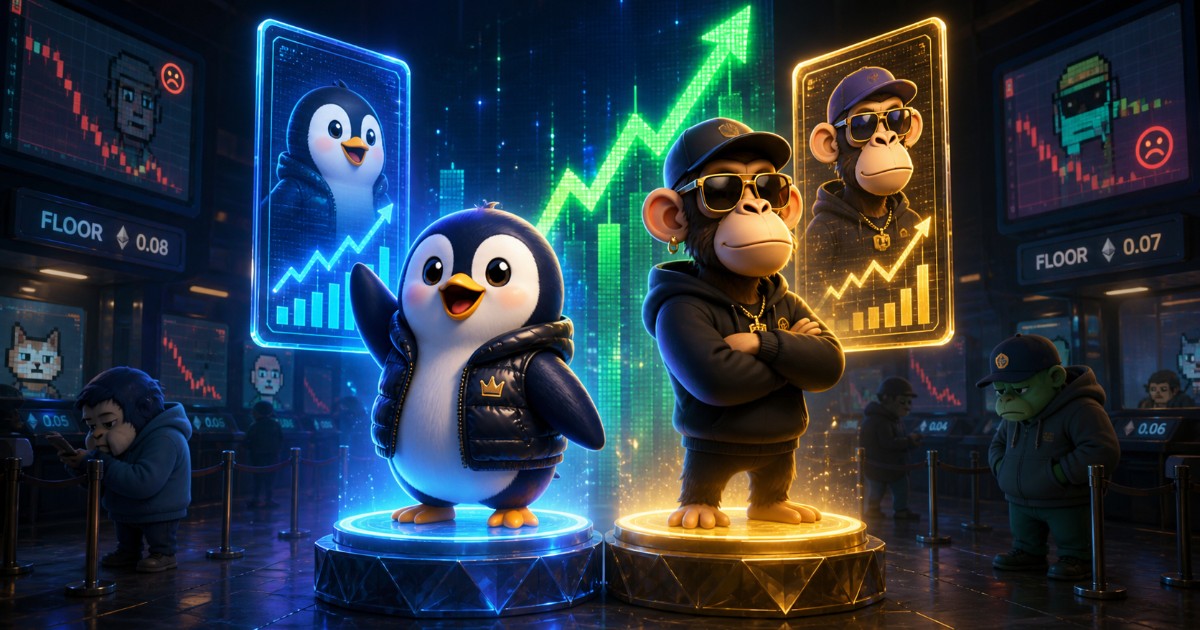 Pudgy Penguins, BAYC Rally as Their NFT Floor Prices Climb